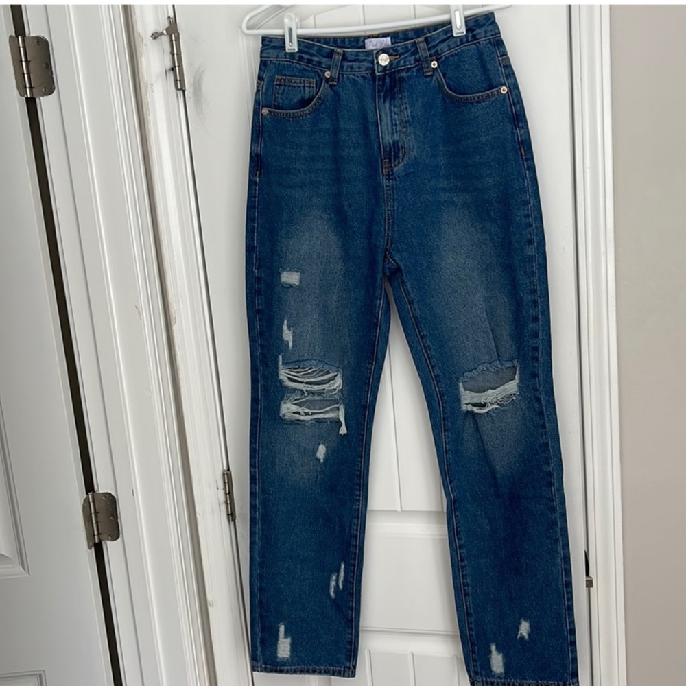 Pink Lily Ripped Denim Jeans